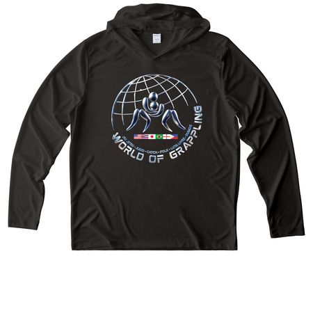 Shoot Hawaii Dojo - World of Grappling Hoodie, a Black UV Performance Long Sleeve Hoodie