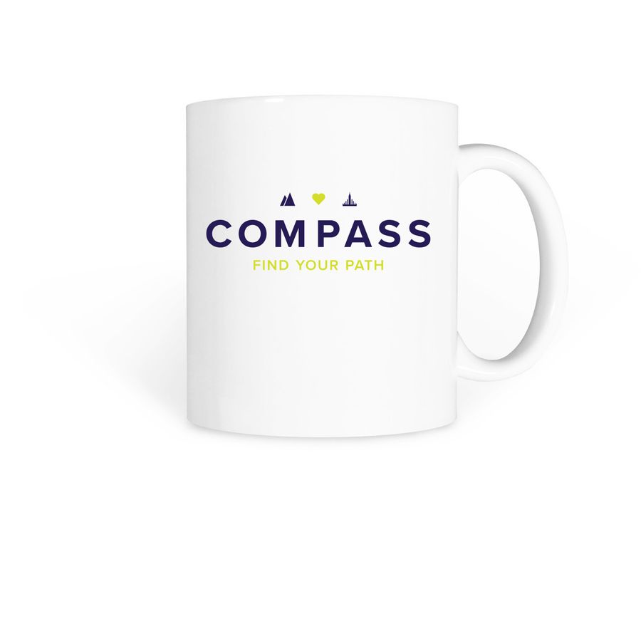 Classic Compass Mug, a White Coffee Mug