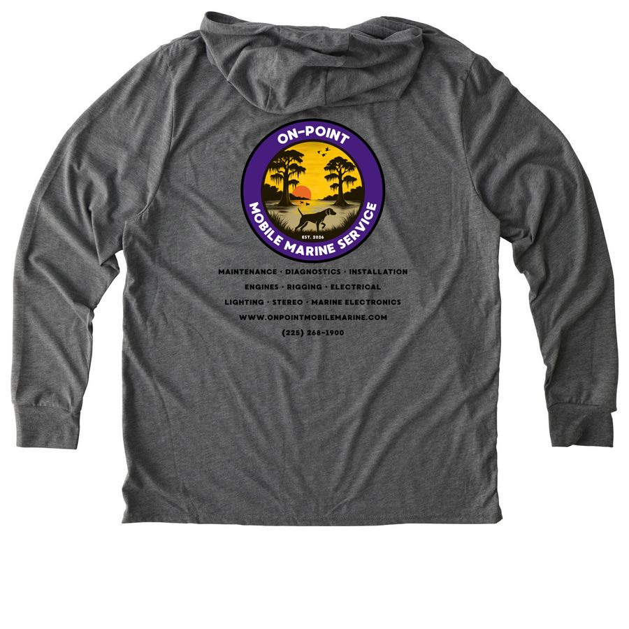 On-Point Mobile Marine/CureGRIN Foundation, a Aluminum Grey Allmade Eco Triblend Hoodie Tee