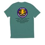On-Point Mobile Marine/CureGRIN Foundation, a Deep Sea Green Allmade Eco Triblend Unisex Tee (back-view)