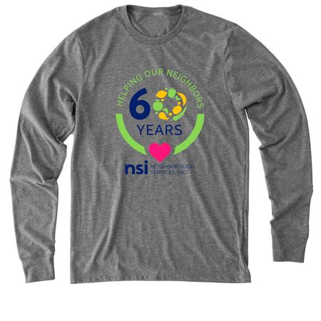 NSI 60th Anniversary Shirt, a Aluminum Grey Allmade Eco Triblend Long Sleeve Tee