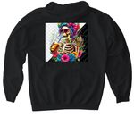 Not here to please, a Black Gildan Softstyle Pullover Hoodie (back-view)