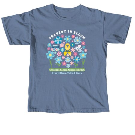 2026 BLE Childhood Cancer Awareness, a Blue Jean Comfort Colors Unisex Tee