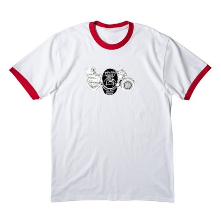 LENC Spyder, a White/ Red Cotton Ringer Tee