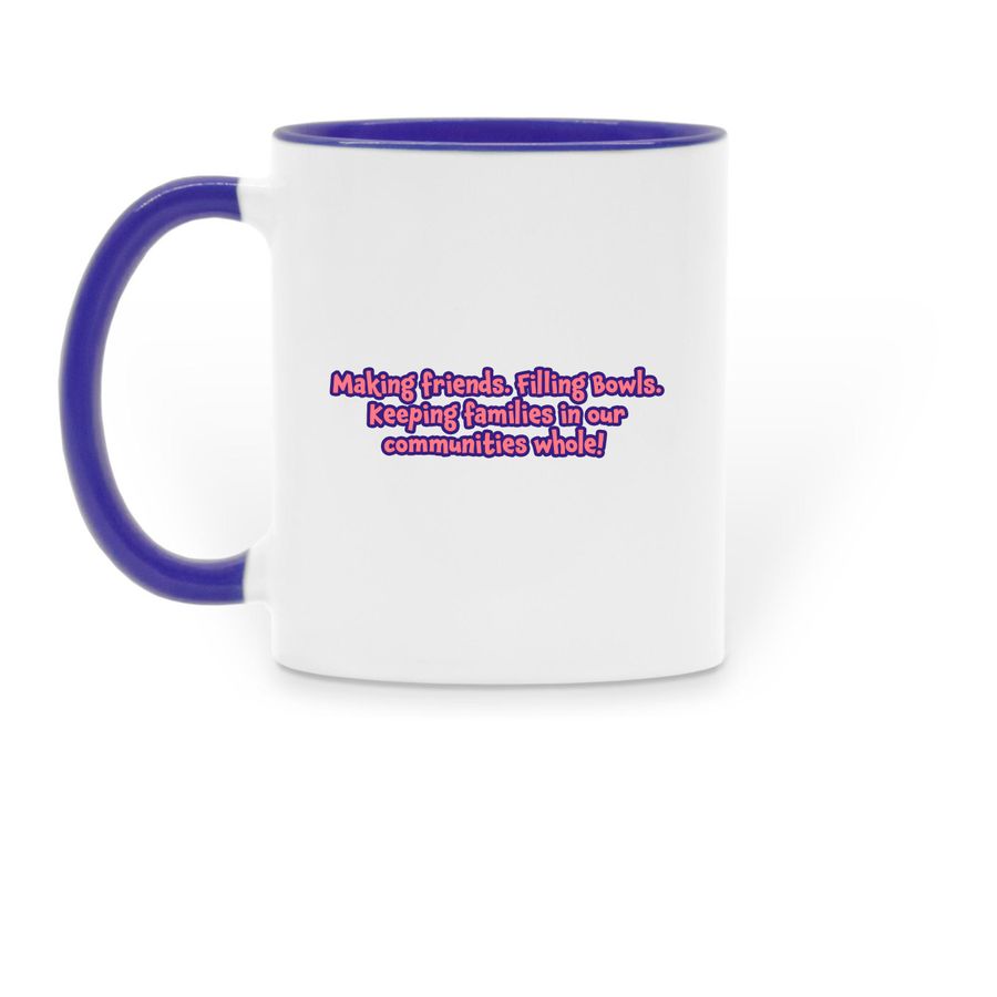 Logo Mugs, a Dark Blue Two-Tone Ceramic Mug (back-view)