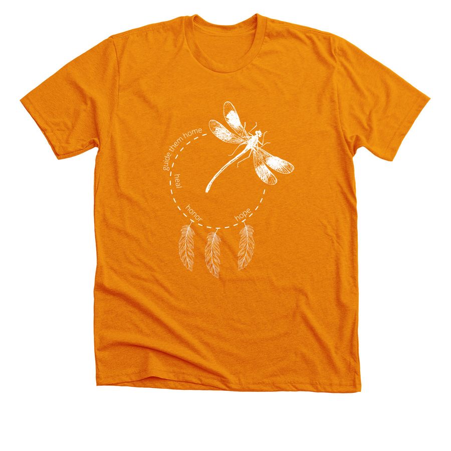 Guide Them Home. Light coloured design., a Heather Orange Premium Unisex Tee