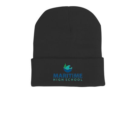 THE WINTER HAT!, a Black Printed Cuffed Beanie
