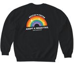 PURRRIDE, a Black Softstyle Crewneck Sweatshirt (back-view)