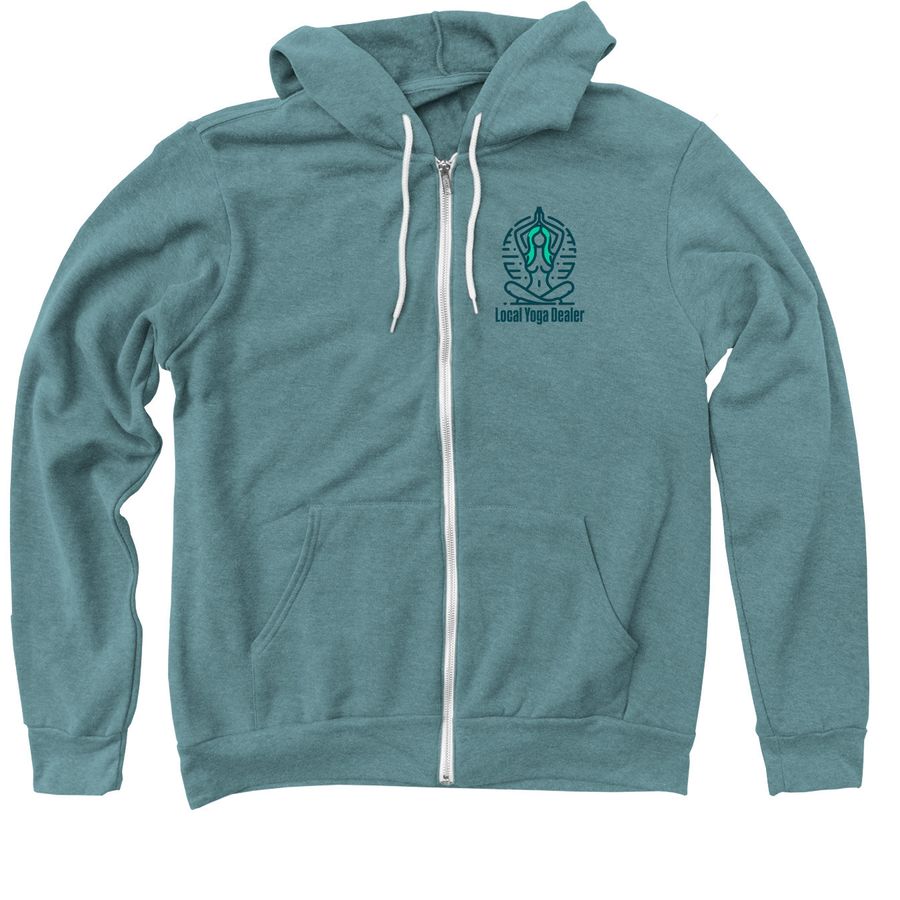 LYD zip hoody, a Heather Deep Teal Zip Up Hoodie