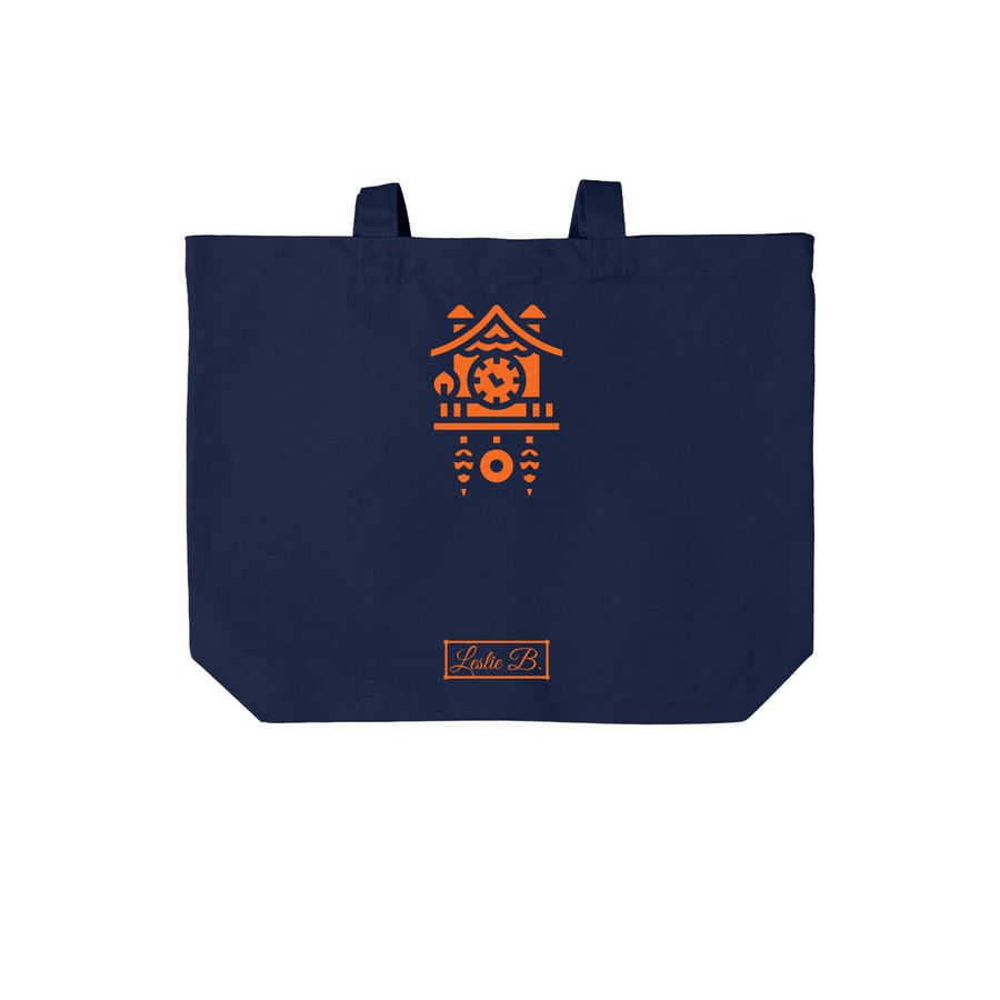 Cuckoo Tote M, a River Blue Navy Cotton Canvas Tote Bag