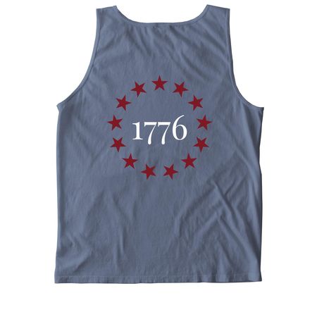 America 250 - tank, a Blue Jean Comfort Colors Tank Top (back-view)