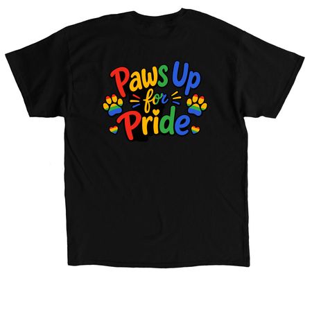 Paws Up For Pride, a Black Classic Unisex Tee (back-view)