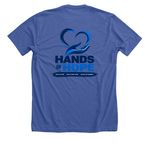 Hands of Hope, a Solid True Royal Premium Unisex Tee (back-view)