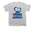 Hands of Hope, a Sport Grey Youth Unisex Tee (back-view)