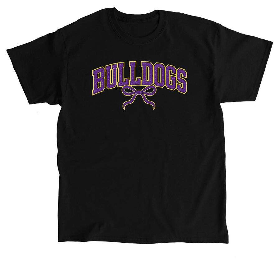 Bulldogs Purple Bow, a Black Classic Unisex Tee
