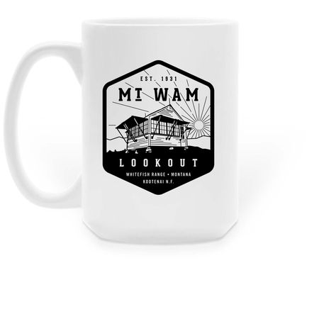 Mt Wam Lookout Mug, a White Large Coffee Mug (back-view)