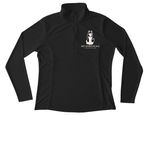 For our future, a Black Women's Performance Quarter Zip Pullover (back-view)