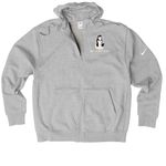 For our future, a Dark Grey Heather Nike Club Fleece Zip Up Hoodie (back-view)