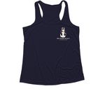 For our future, a True Navy Women's Performance Tank (back-view)