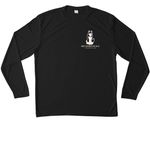 For our future, a Black Unisex Performance Long Sleeve Tee (back-view)