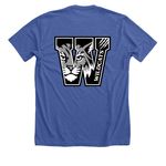 Wildcats Double Design Tops, a Solid True Royal Premium Unisex Tee (back-view)