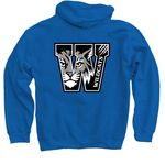 Wildcats Double Design Tops, a Royal Blue Pullover Hoodie (back-view)