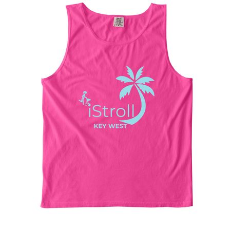 iStroll Summer, a Neon Pink Comfort Colors Tank Top