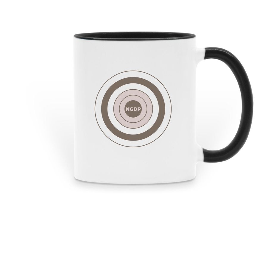 Macro Musings NGDP Target Mug, a Black Two-Tone Ceramic Mug