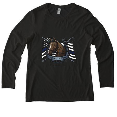 Support Retired Police Horses, a Space Black Allmade Eco Triblend Women?s Long Sleeve Tee