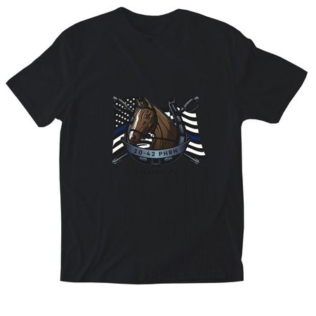 Support Retired Police Horses, a Black Softstyle Cotton Tee
