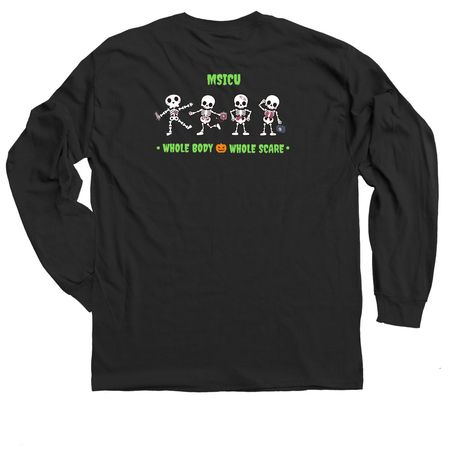MSICU Halloween part II, a Black Classic Long Sleeve Tee (back-view)