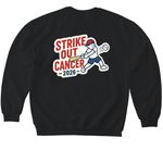 Strike out Cancer 2026, a Black Softstyle Crewneck Sweatshirt (back-view)