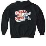 Strike out Cancer 2026, a Black Gildan Softstyle Pullover Hoodie (back-view)