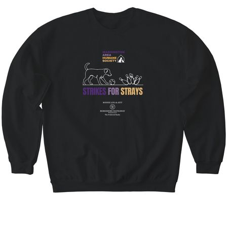 2026 WAHS Strikes for Strays (Dog WHITE), a Black Softstyle Crewneck Sweatshirt