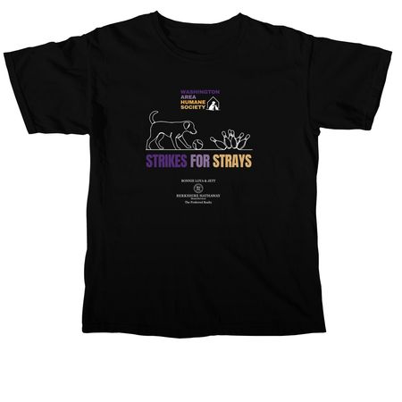 2026 WAHS Strikes for Strays (Dog WHITE), a Black Comfort Colors Unisex Tee