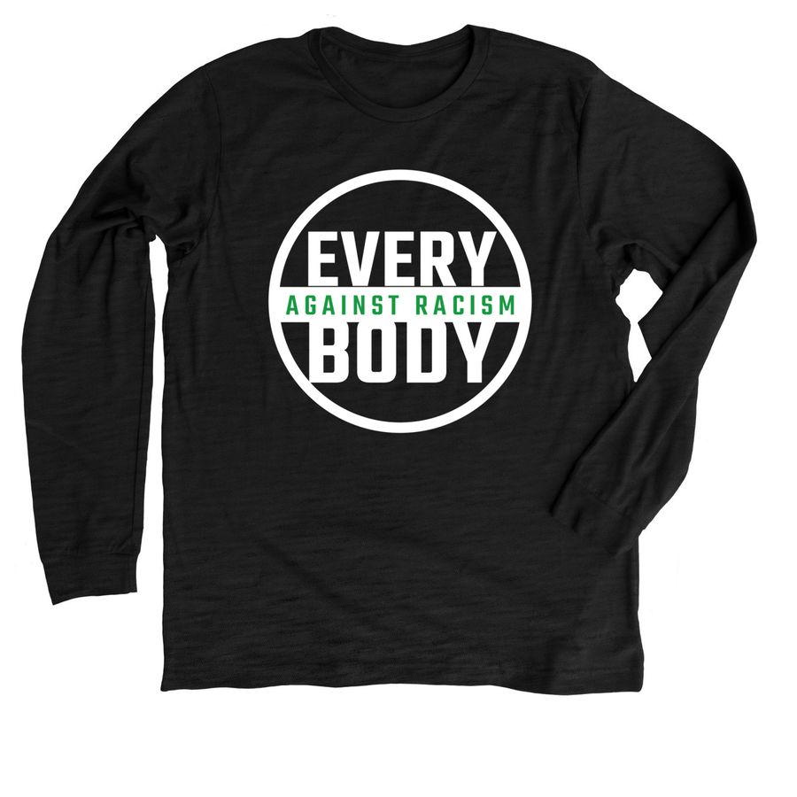 Fight Racism Green, a Solid Black Blend Premium Long Sleeve Tee