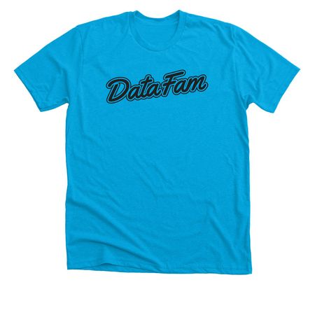 DataFam Outline Design Shirts, a Neon Blue Premium Unisex Tee