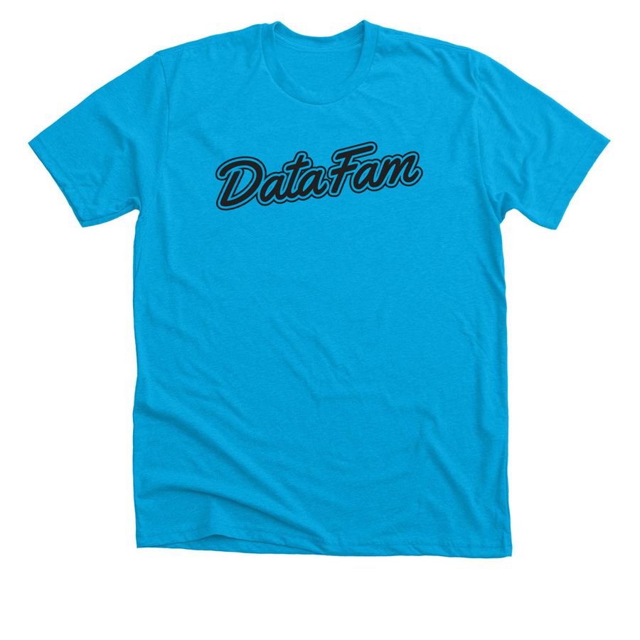 DataFam Outline Design Shirts, a Neon Blue Premium Unisex Tee