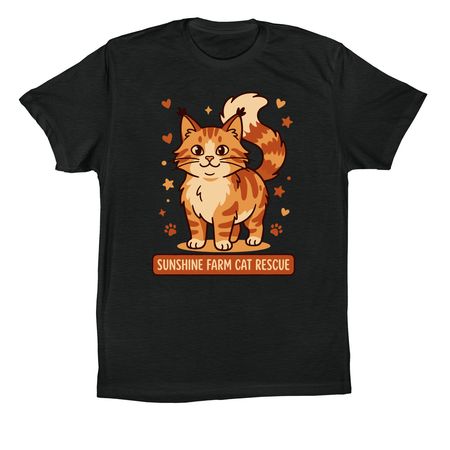 Support Local Rescues Tee ? Sunshine Farm Cat, a Vintage Black Premium Cotton Tee
