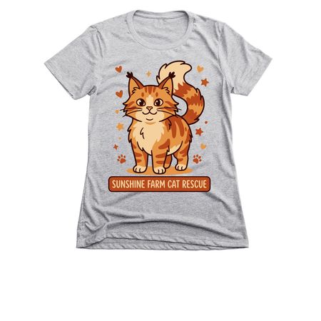 Support Local Rescues Tee ? Sunshine Farm Cat, a Dark Heather Grey Women's Slim Fit Tee