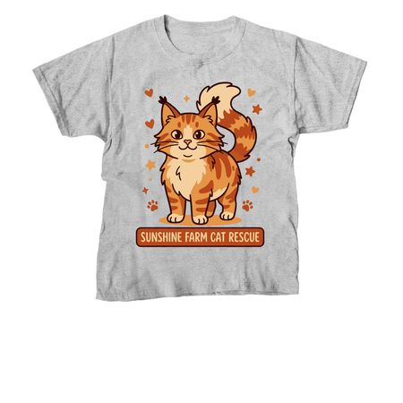 Support Local Rescues Tee ? Sunshine Farm Cat, a Sport Grey Youth Unisex Tee