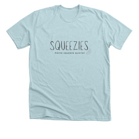 Squeezies, a Heather Ice Blue Premium Unisex Tee