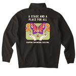 Broadway in Bixby: Wings Edition, a Black Midweight Quarter Zip Pullover (back-view)
