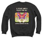 Broadway in Bixby: Wings Edition, a Black Crewneck Sweatshirt (back-view)