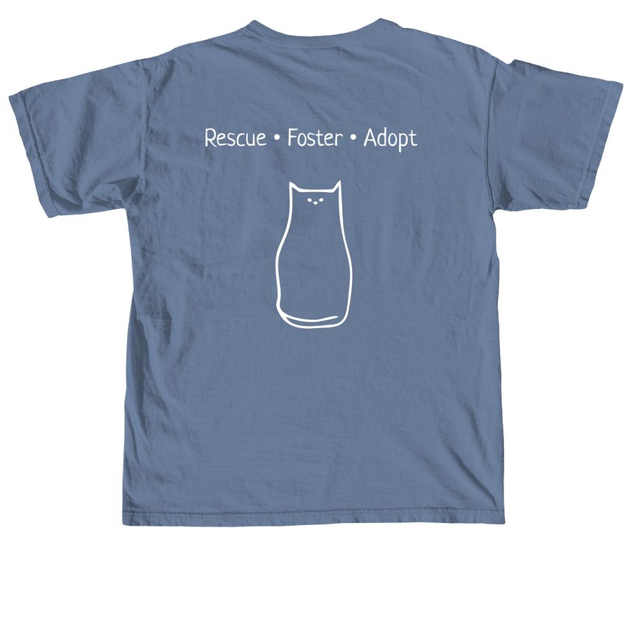 Support A Cat & Dogs Friend Rescue, a Blue Jean Comfort Colors Unisex Tee (back-view)