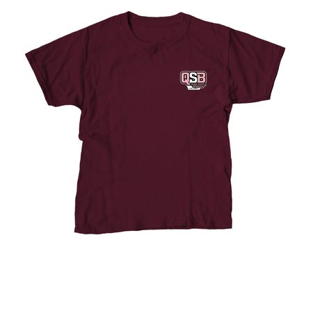 QSB - Pink Logo, a Maroon Youth Unisex Tee