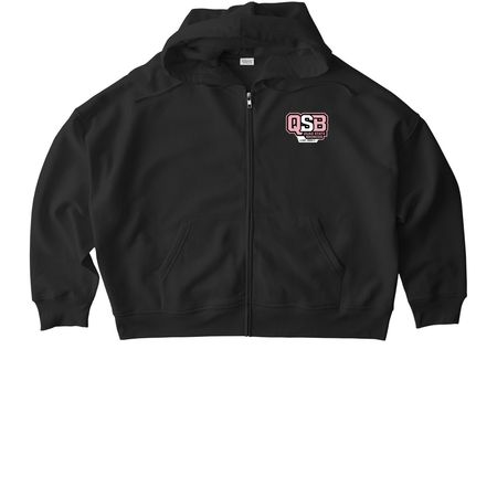 QSB - Pink Logo, a Black Stanley/Stella Women?s Stella Ida Zip Up Pullover Hoodie