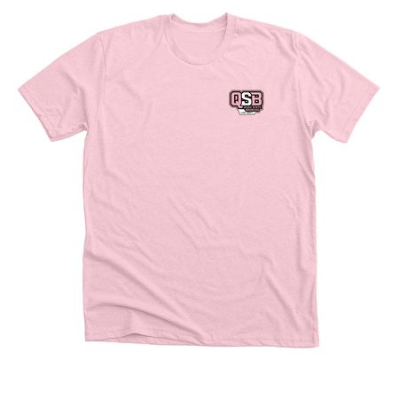 QSB - Pink Logo, a Heather Pink Premium Unisex Tee
