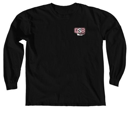 QSB - Pink Logo, a Black Comfort Colors Long Sleeve Tee