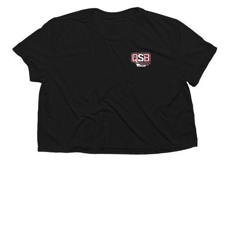 QSB - Pink Logo, a Black Women?s Flowy Cropped Tee